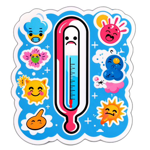 Stickers przedstawiające objawy COVID-19