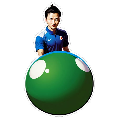 Sticker med Zhao Xintong over poolbolde