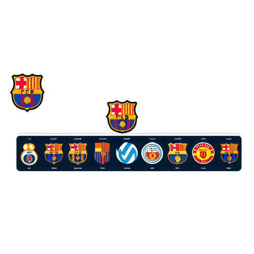 Diseño minimalista de la línea de tiempo de títulos de LaLiga del FC Barcelona