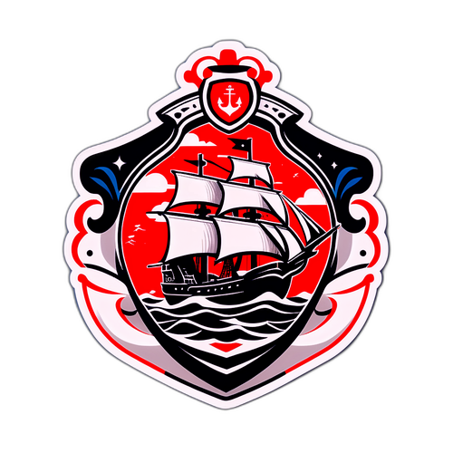 Sticker del equipo Vasco da Gama con elementos marinos