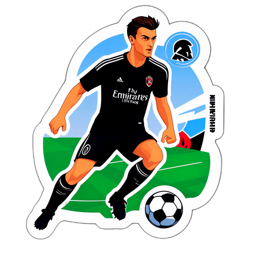 Ilustrasi Daniel Maldini di Lapangan Sepak Bola