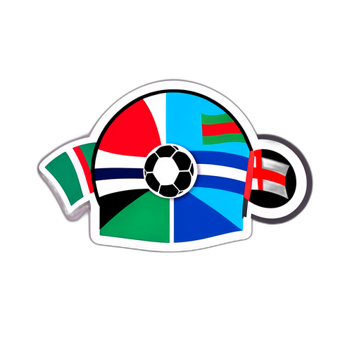 Sticker van de nationale vlaggen van Italië en Estland in sportieve stijl