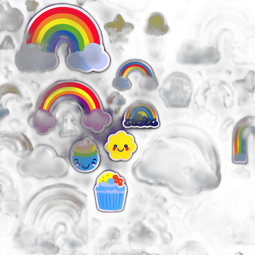 カラフルで楽しい虹をテーマにしたステッカー