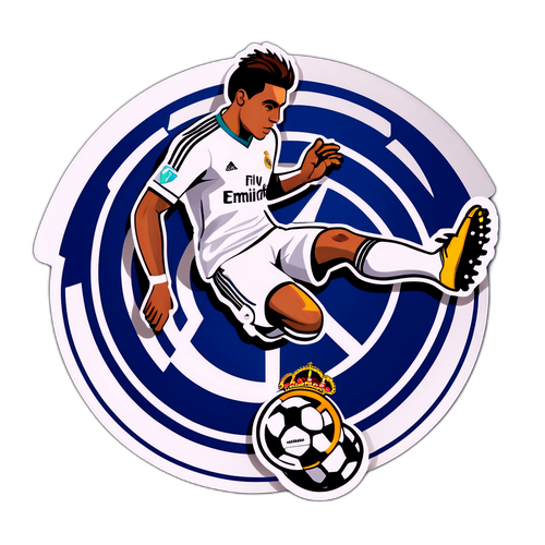 Sticker ya Real Madrid na Mchezaji wa Mpira wa Miguu