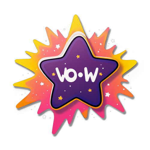 Cute Star with "Wow" Text