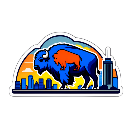 Города Баффало: Городской силуэт с элементами футбольного фаната