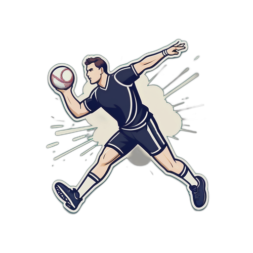 運動員投擲球的貼紙