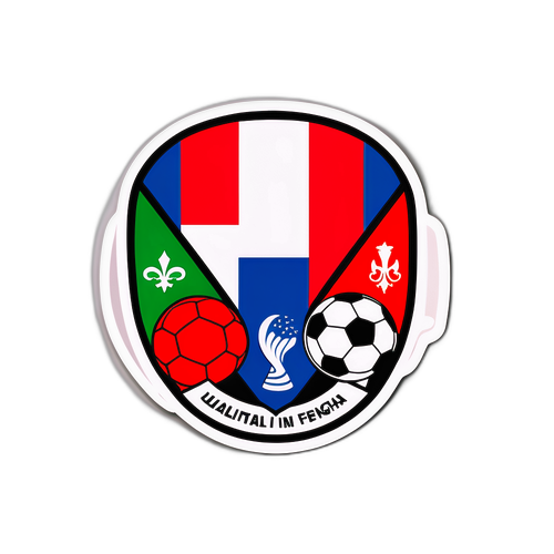 Design di un adesivo che unisce la cultura italiana e francese nello sport