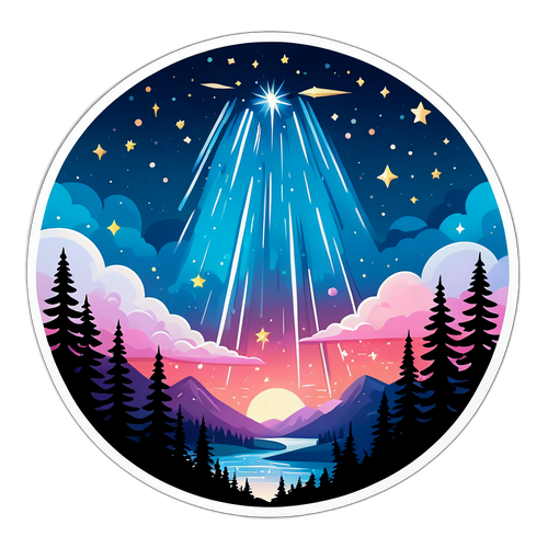 浪漫流星夜空貼紙