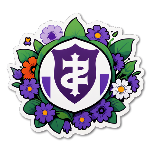 Fiorentina Logo Sticker mit Blumen