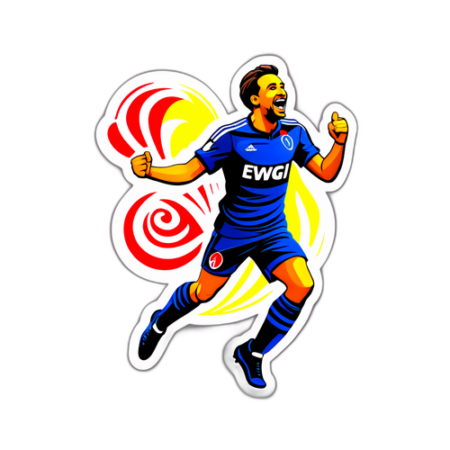 Thiết kế vui tươi với cầu thủ nhảy múa ăn mừng bàn thắng trong Ligue 1