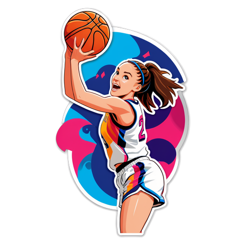 Dynamic Basketball Action Sticker