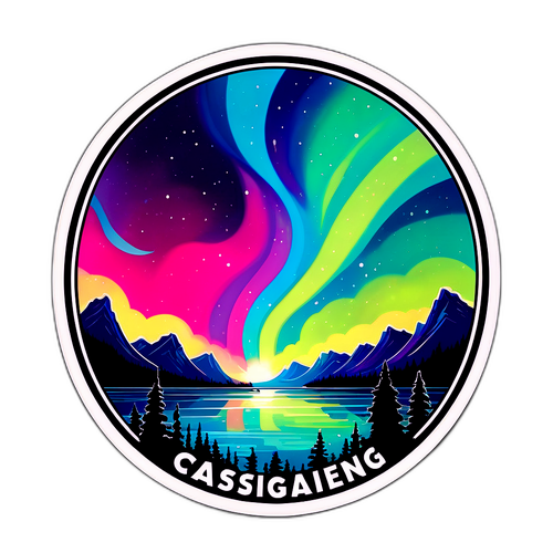 Retro-stijl Aurora Borealis