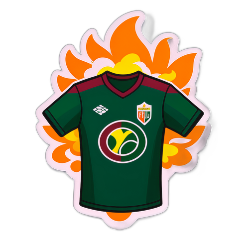 Illustrated Sticker of Competing Soccer Jerseys