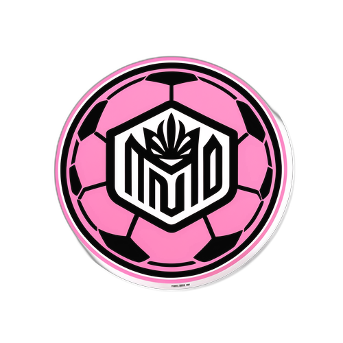 Logo Inter Miami z motywem piłkarskim