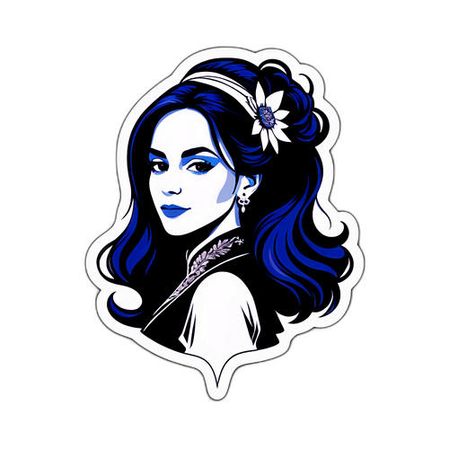 Diseño de una Calcomanía con Silueta de María Susini y Elementos de la Moda Argentina Contemporánea