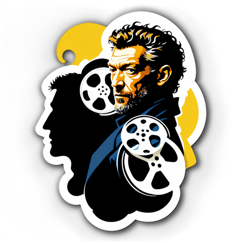 Silhouet van Vincent Cassel met Film Iconen