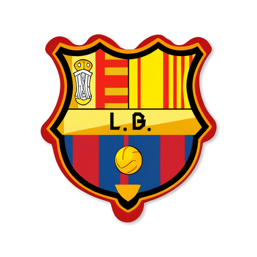 Escudo combinado de Barcelona y UD Las Palmas con 'La Liga'