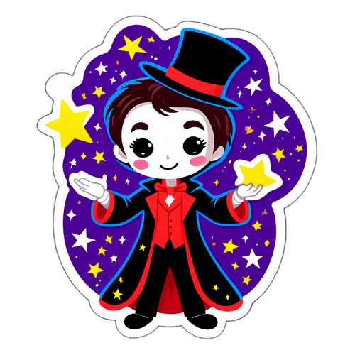 Un mago giocoso con stelle