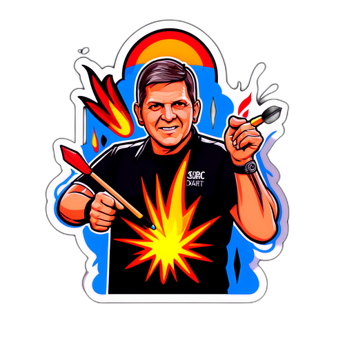 Sticker van Gary Anderson met zijn darts