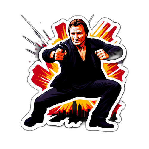 Autocolant cu un erou de acțiune