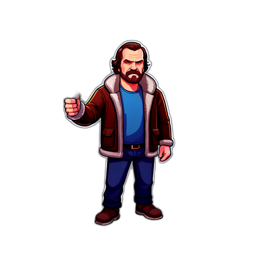 David Harbour med is skulptur