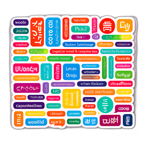 Wordle nálepka s variantami jazyků