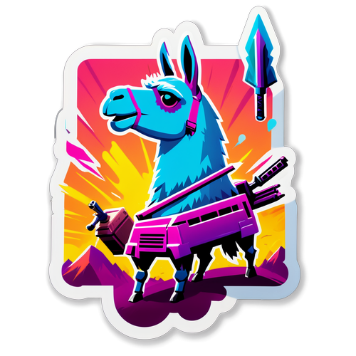 Fortnite Frenzy: Fabelagtig Sticker med Llamas, Battle Bus, og Vildt Action!