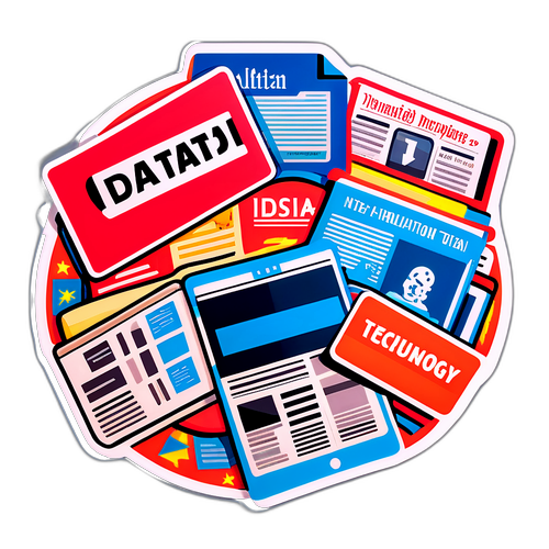 Яскравий значок, що показує еволюцію інформаційних технологій