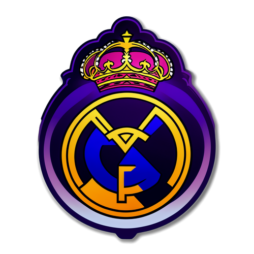 Sticker ya Hali ya Juu: Hala Madrid kwa Utukufu na Rangi za Dhahabu!