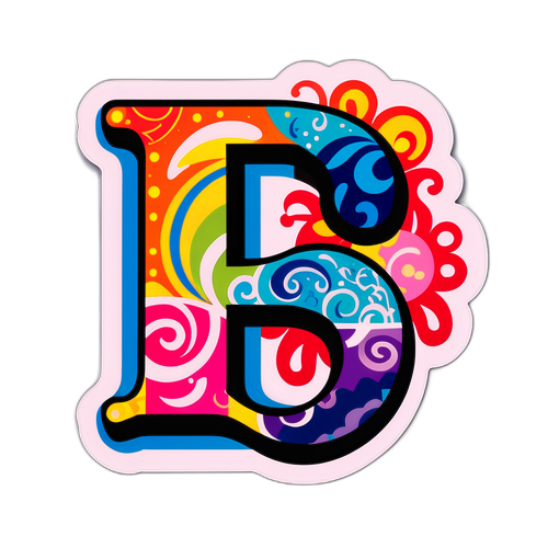 Stiker Kreatif Huruf 'B'