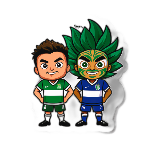 Sticker Pertandingan Maskot Palmeiras dan Porto