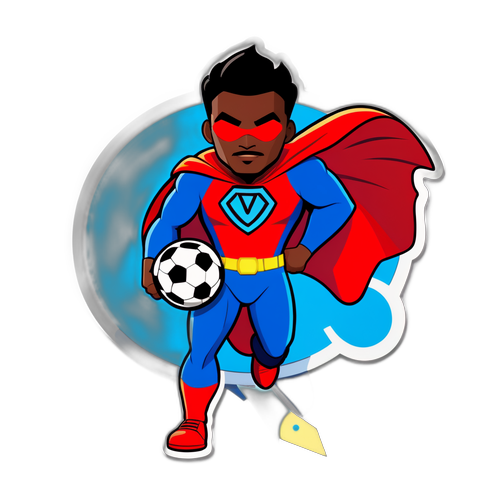 Un sticker de Dibu como superhéroe
