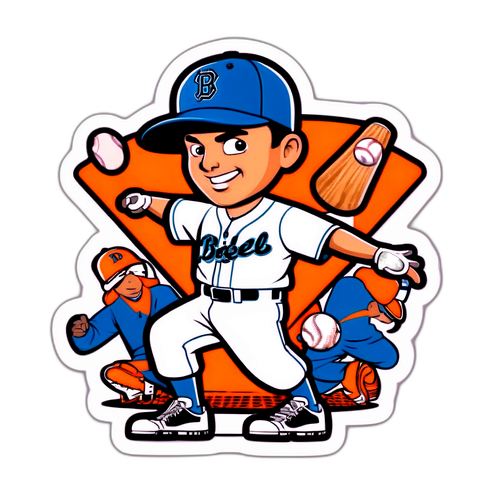 Cartoonized Baseball Sticker