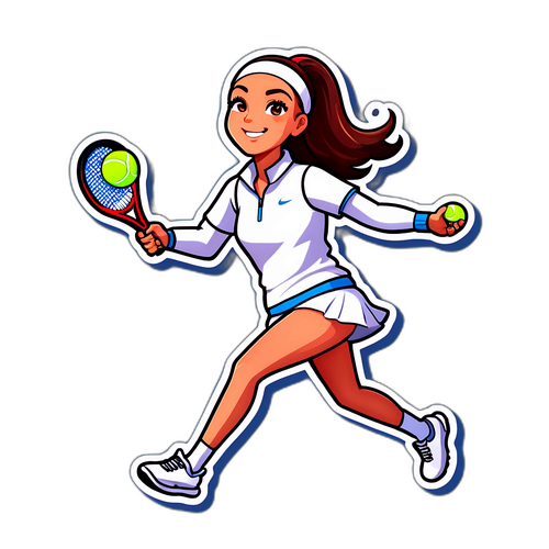 Zabawny naklejka Maja Chwalińska z piłką tenisową