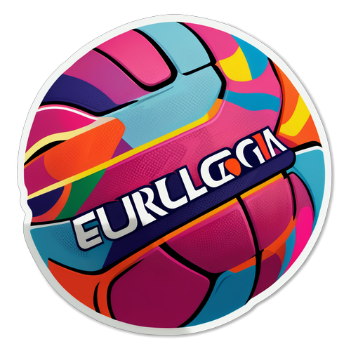 Renkli EuroLeague Basketbol Topu Sticker