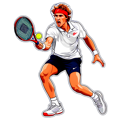 Ein dynamisches Porträt von Alexander Zverev auf dem Tennisplatz