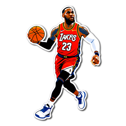 LeBron em Ação: A Ilustração Impressionante que Captura Sua Emoção no Basquete!