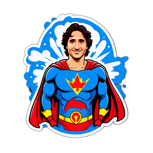 Sticker Superhero Justin Trudeau