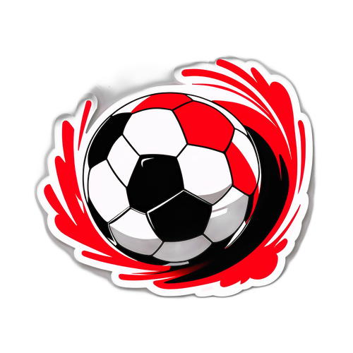 Wackelnder Fußball im Design der polnischen Flagge