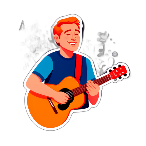 Autocollant d'Eric Slover jouant de la musique