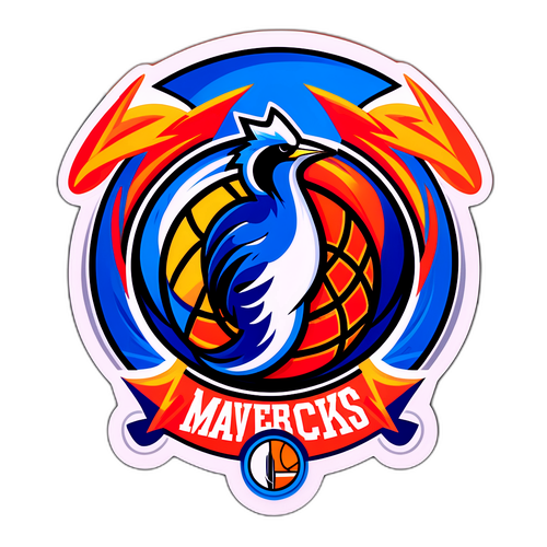 Mavericks and Heat Logo Fusion Sticker