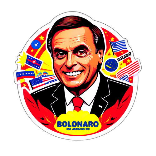 Funky Bolsonarosticker med politiske symboler