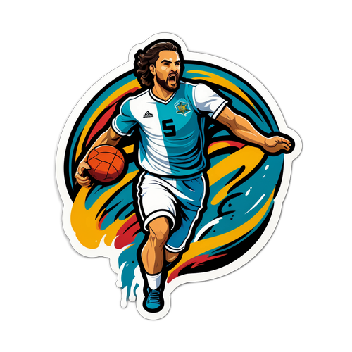 スポーツアクションを描いたデザイン