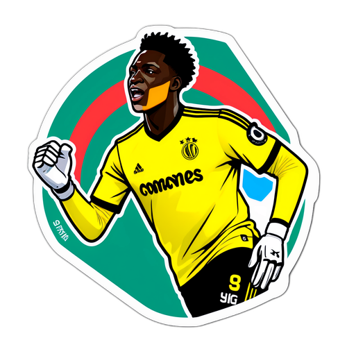 Stiker Merayakan Penyelamatan Terbaik Andre Onana