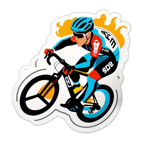Sticker van Sep Vanmarcke op de fiets
