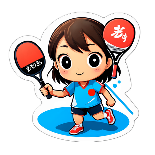 子供たちに卓球を楽しんでもらう友好的なキャラクター