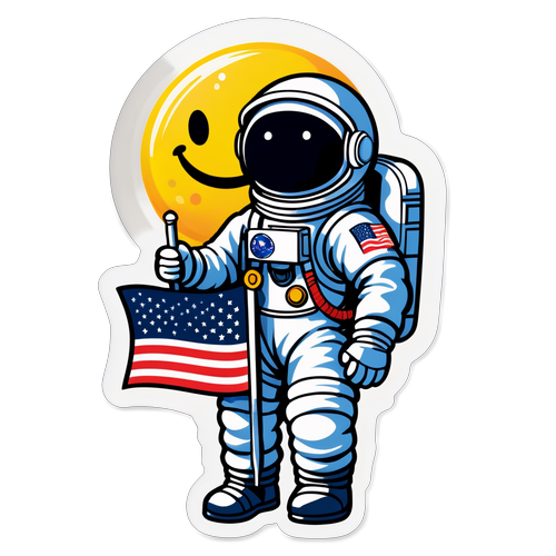 Weltraummagie! Der coole Astronaut, der den Mond mit einem Smiley erobert!