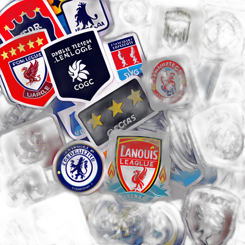 Thiết kế nhãn dán với logo của các đội bóng nổi tiếng Premier League
