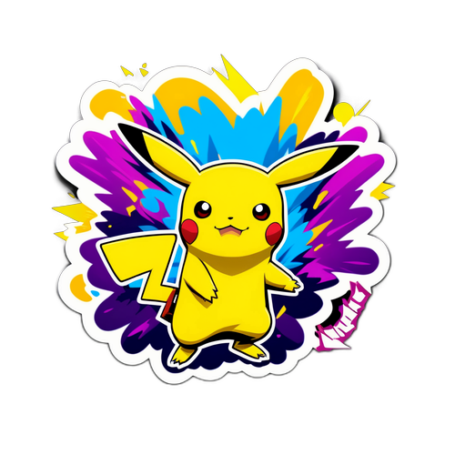 Sticker Pikachu w stylu Fortnite